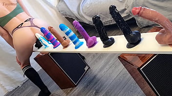 Amateur European teen explores new dildo challenge with satisfying results